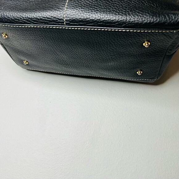 DOONEY & BOURKE Black Pebble Grain Double Pocket Satchel Zipper Shoulder Handbag - Picture 12 of 13